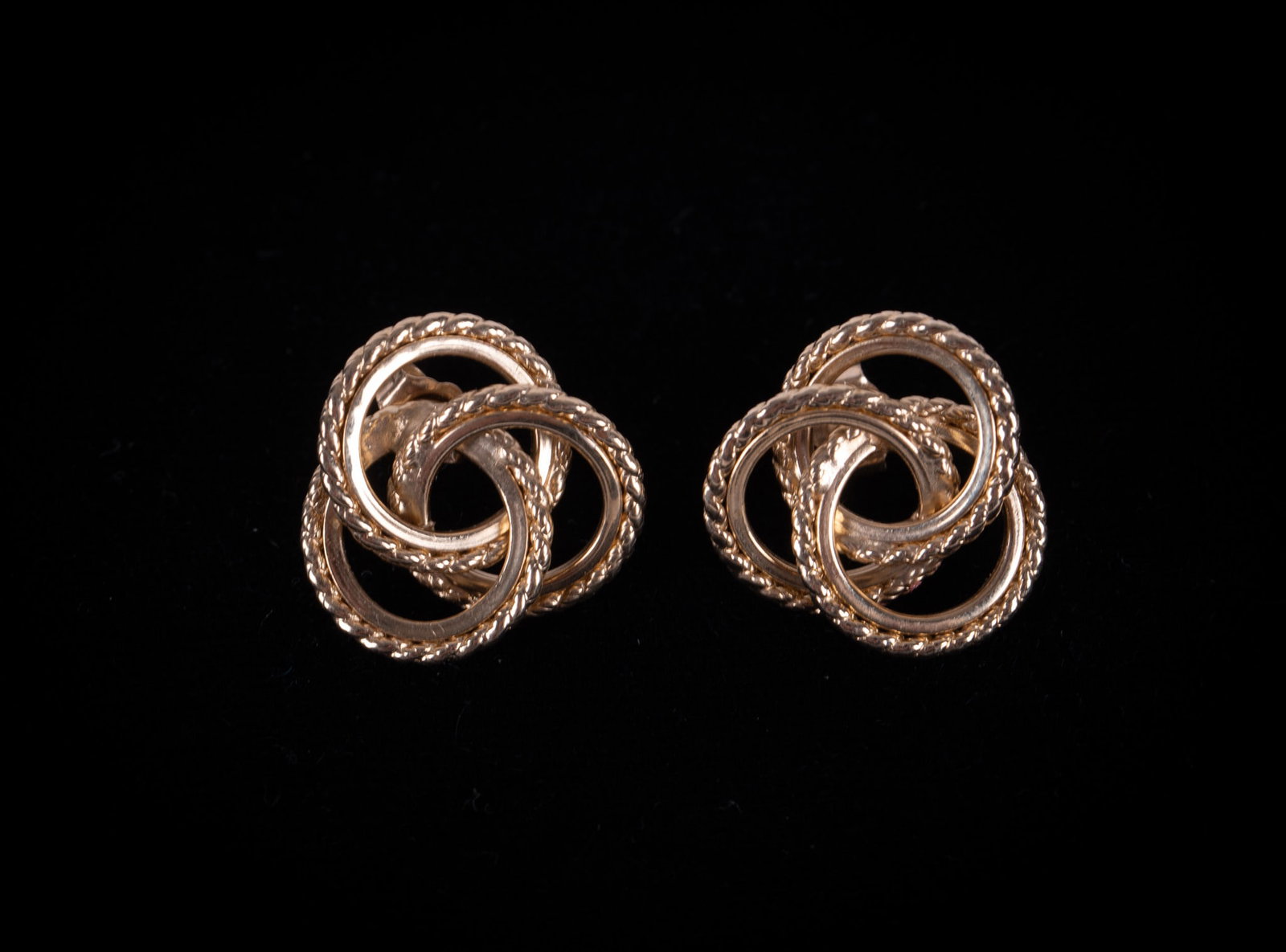 14K Yellow Gold Lovers Knot Earrings: These earrings measure 17mm and weigh 3.1.