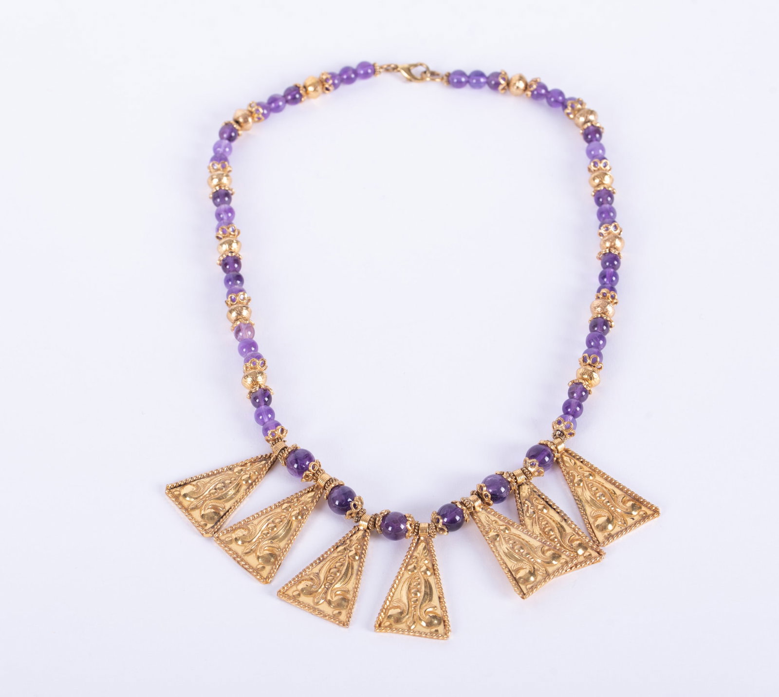Sterling Vermeil Necklace with Amethyst Beads (1 of 2)