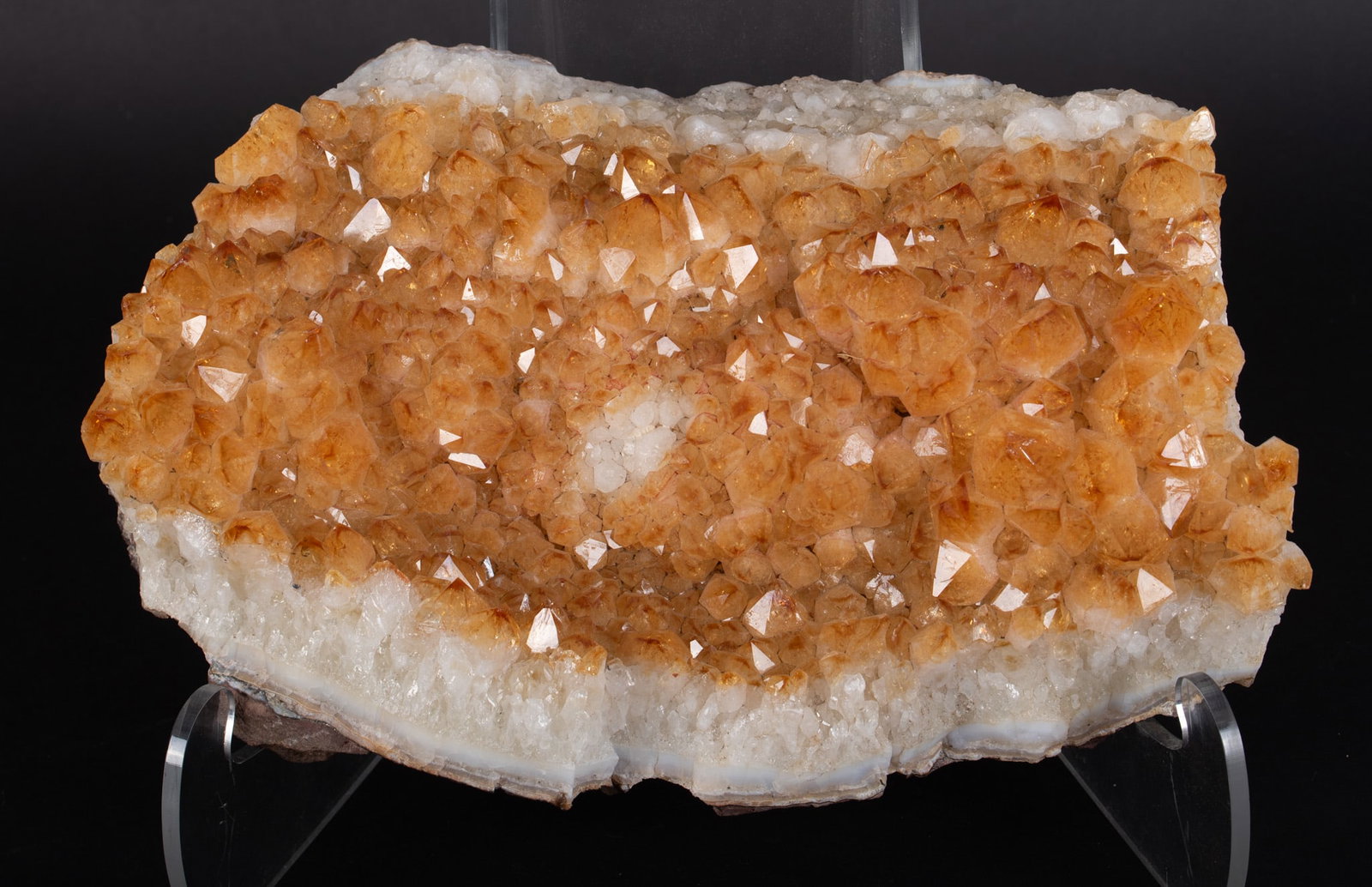 Citrine Quartz Specimen: A natural citrine quartz cluster with rough cut back