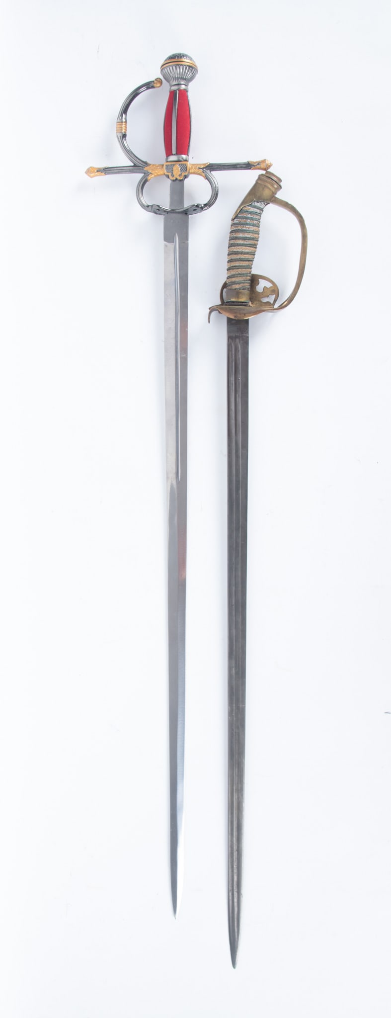 Antique Military Sword With Folding Guard together with Mason Fraternal Knights Templar Ceremonial (1 of 2)