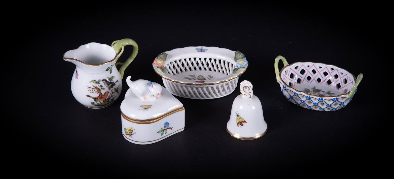 Five Diminutive Herend Porcelain Decorative Pieces (1 of 3)