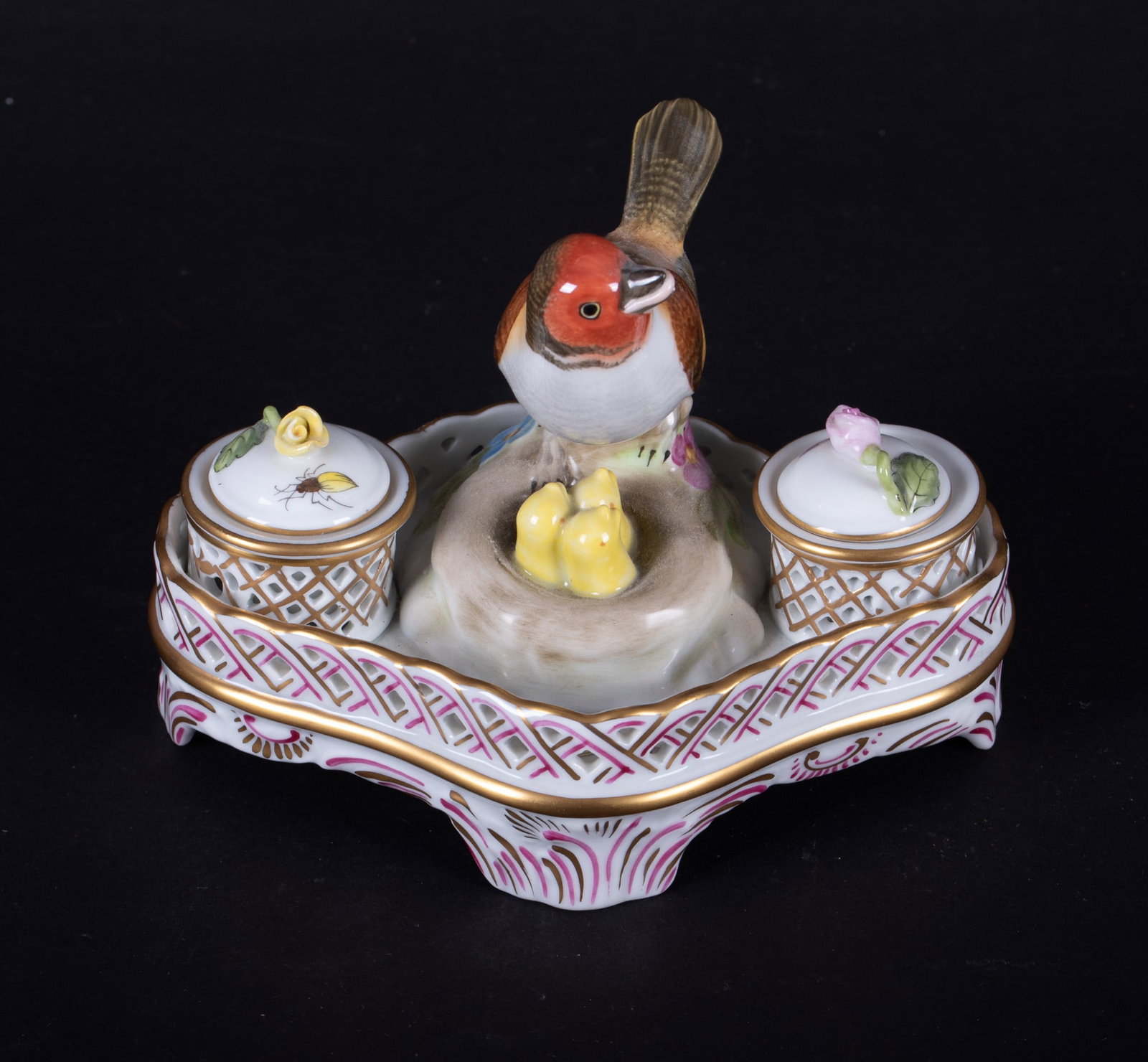 A Herend Porcelain Ink Stand (1 of 4)