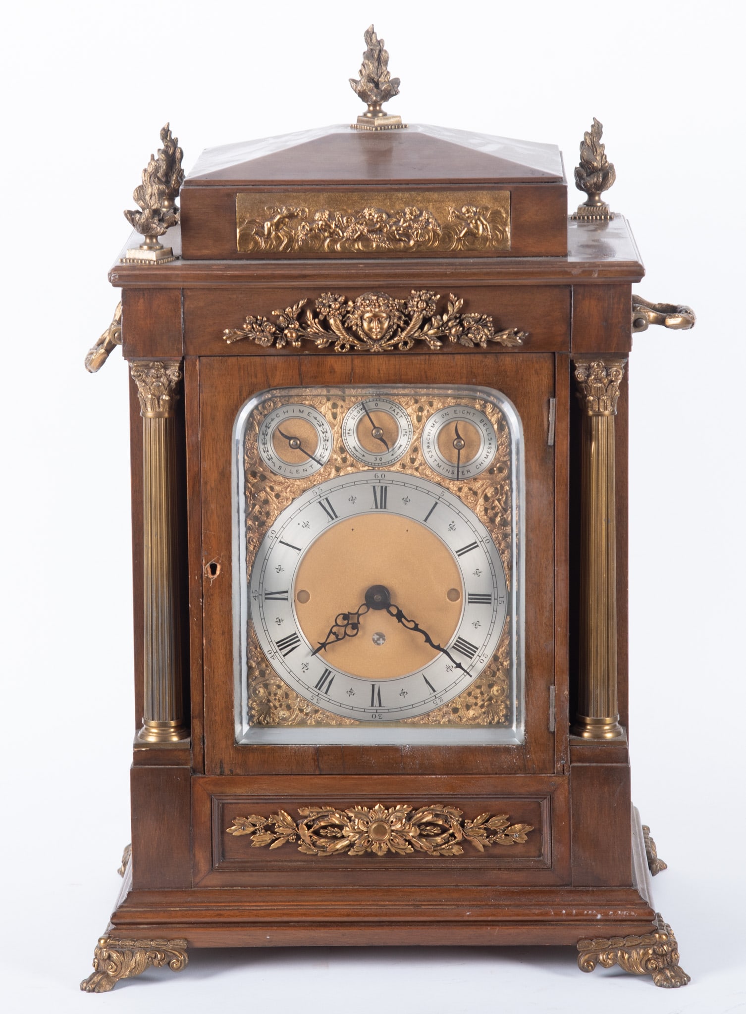 English Triple Fusee Bracket Clock (1 of 4)