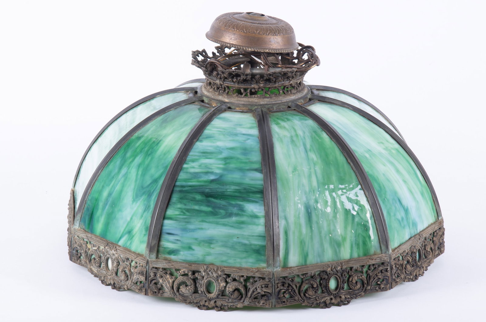 Art Deco Slag Glass Chandelier (1 of 3)
