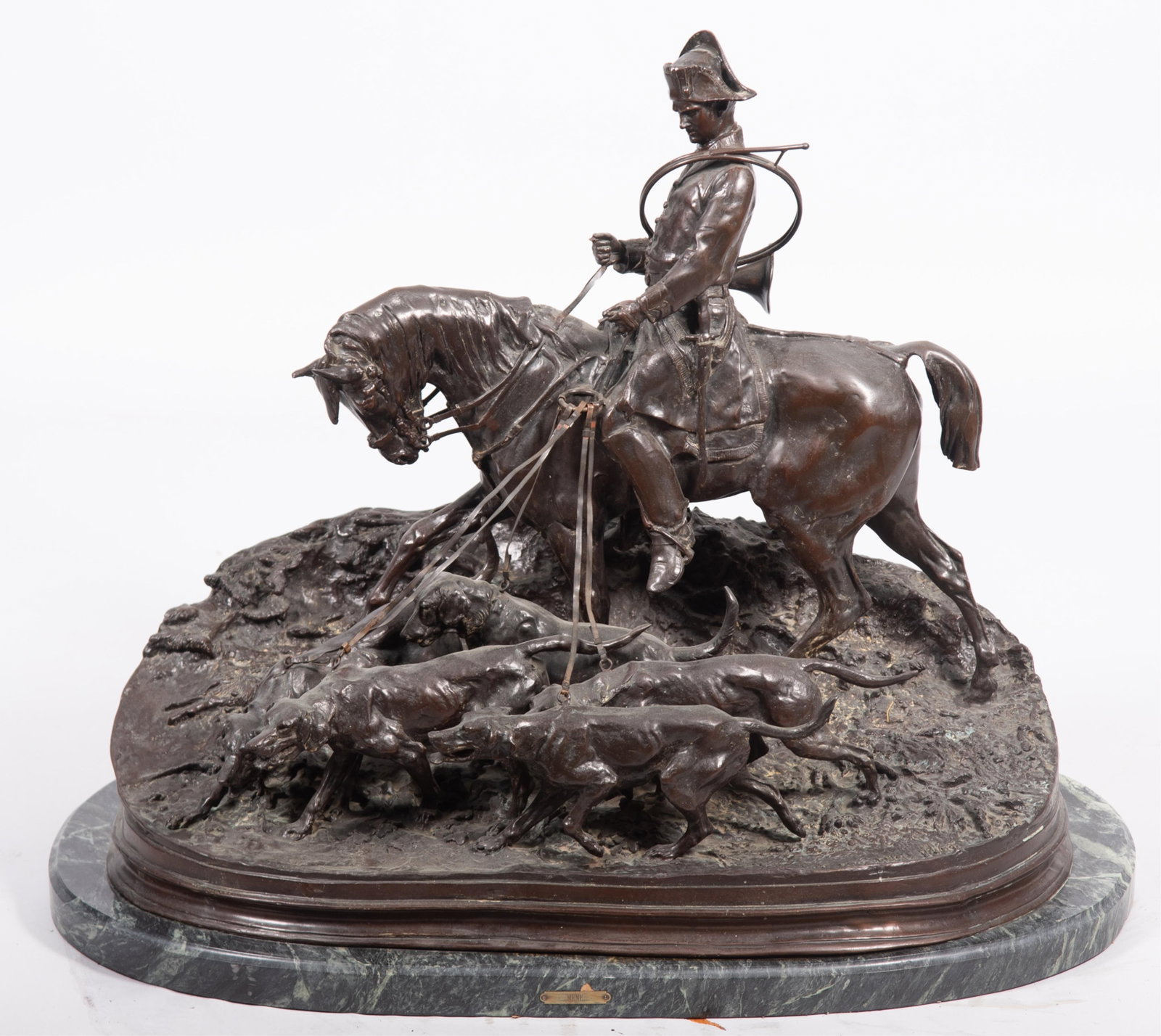 Pierre Jules (PJ) Mene, France (1810-1879), Huntsman with Five Hounds, bronze (1 of 6)
