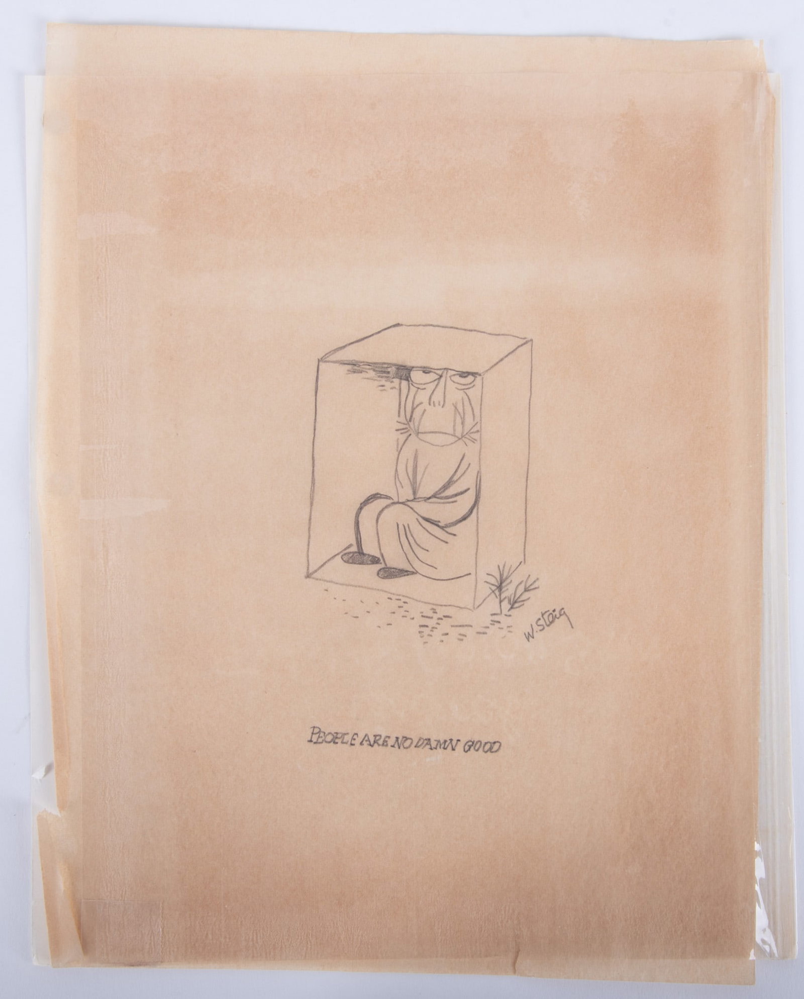 William Steig, New York/Massachusetts (1907-2003), People Are No Damn Good, pencil on tracing paper (1 of 3)