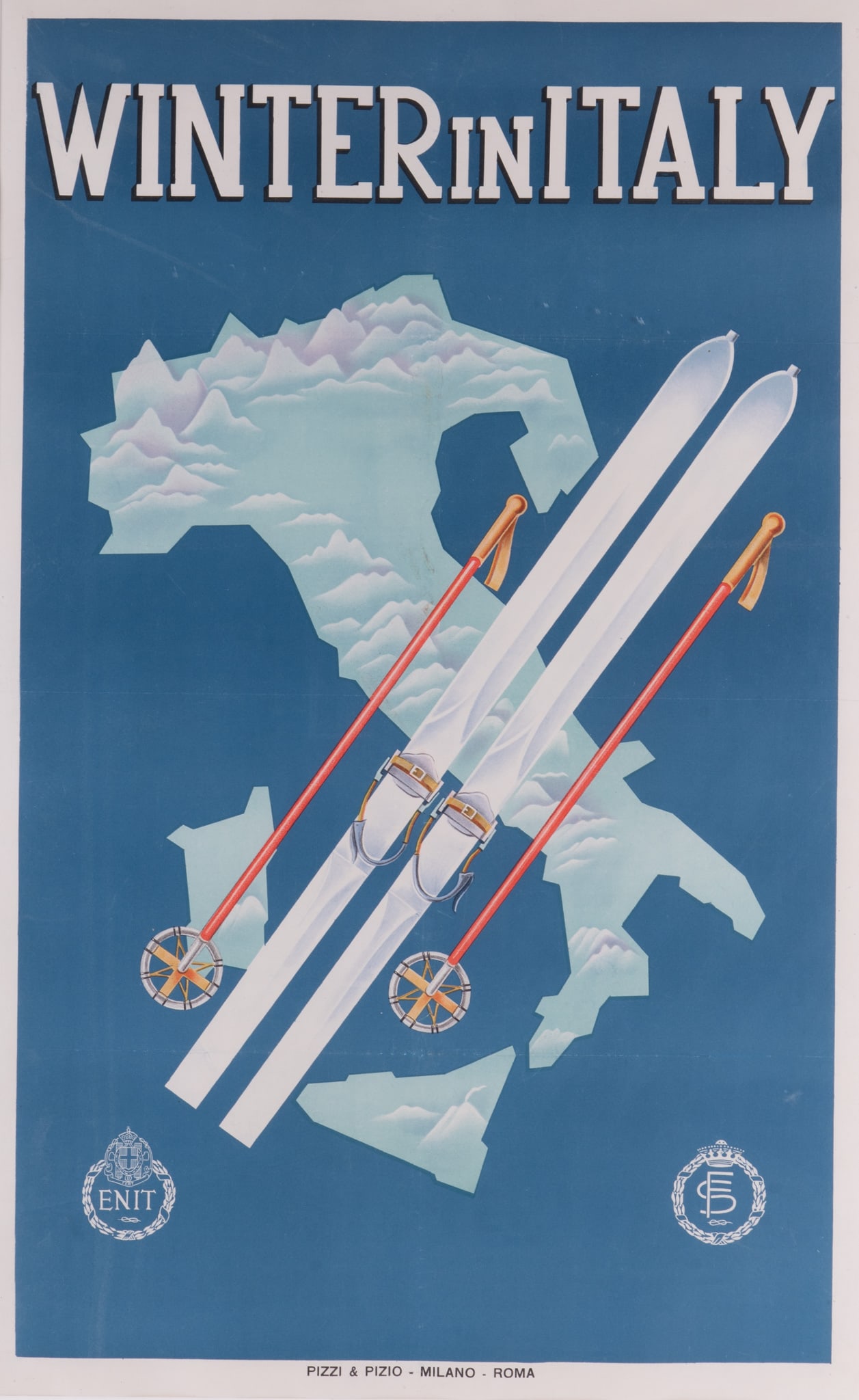 Winter in Italy, color lithographic poster (1 of 4)
