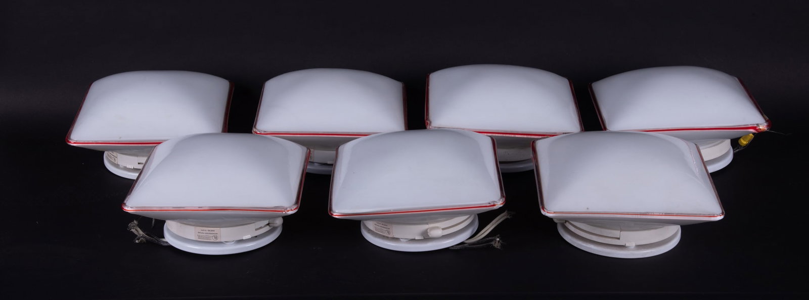 Seven Vintage Murano Glass Flush Mount Sconces Made in Italy by Leucos (1 of 5)