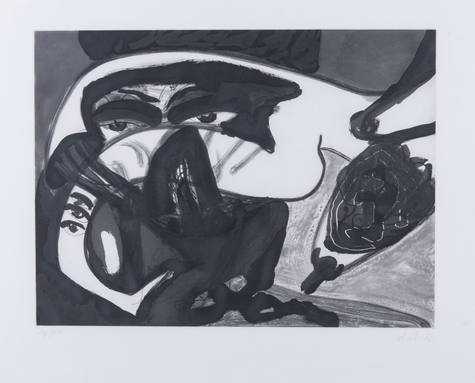 Martin Disler, Swiss (1949-1996), Untitled, 1982, etching, drypoint and aquatint, ed. 14/50 (1 of 4)
