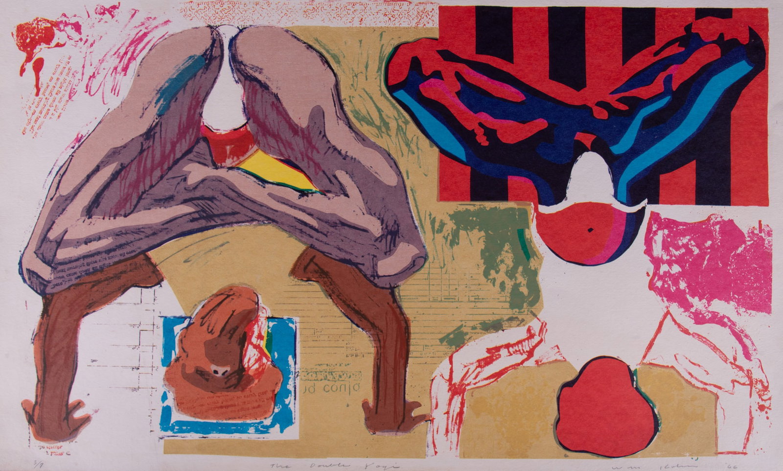 William Roth Kohn, Missouri (1931-2004), The Double Yogi, 1966, screenprint, ed. 3/7 (1 of 4)