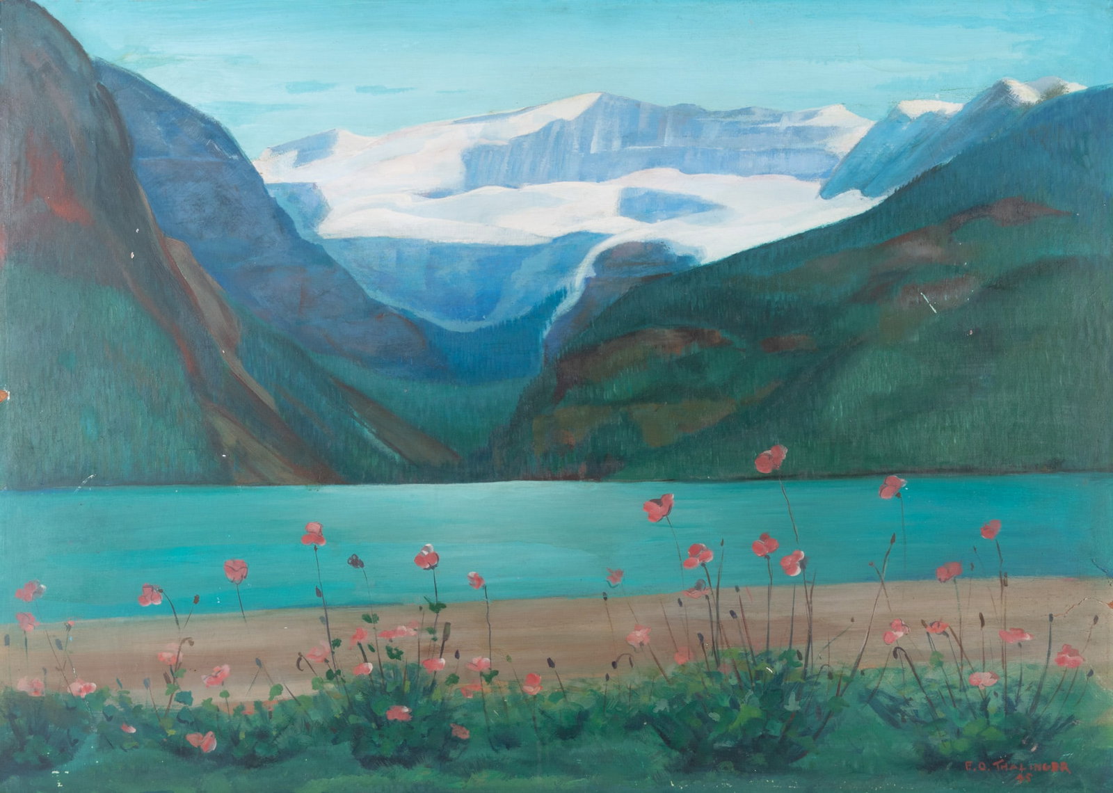 E. Oscar Thalinger, Missouri (1885-1965), Mountain View, 1945, oil on masonite (1 of 4)