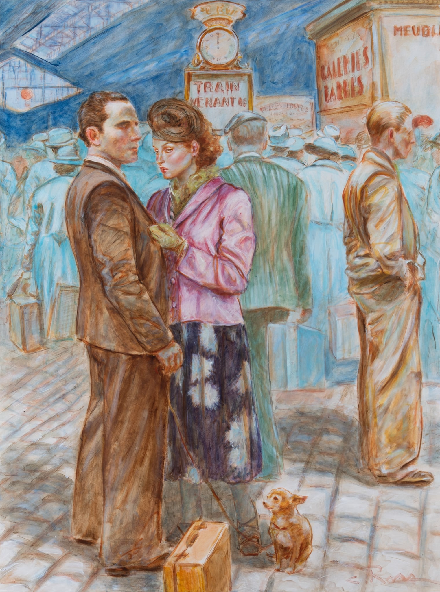 Colleen Ross, American 1946-, We'll Always Have Paris, oil on canvas: Colleen Ross American, 1946- We'll Always Have Paris oil on canvas Signed lower right, framed. 48 x 36 inches; 52 1/2 x 40 1/2 inches (overall with frame)