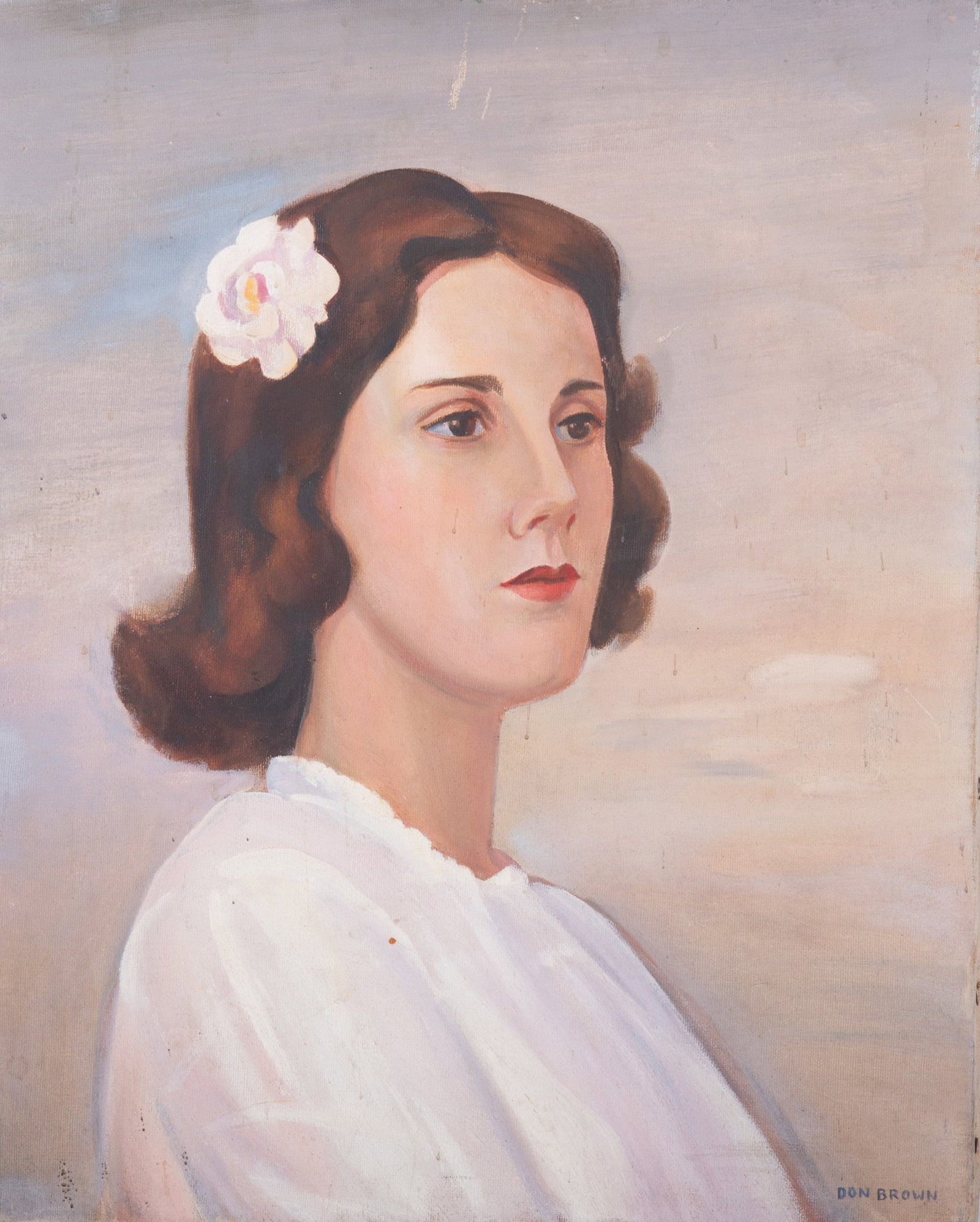 Don Adair Brown, American (1899-1958), Portrait of a Young Woman, oil on canvas (1 of 4)