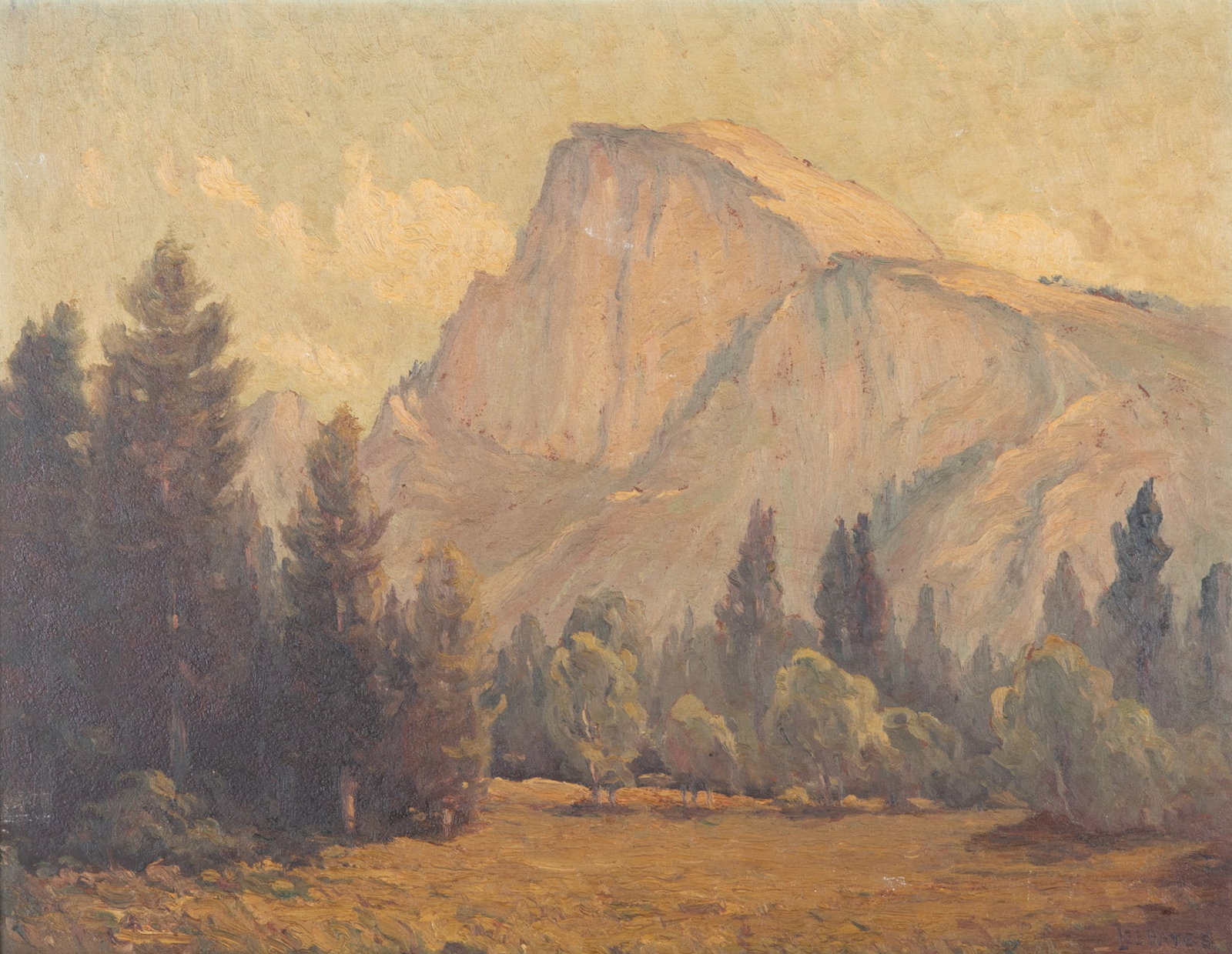 Lee Hayes, Wisconsin/California (1854-1946), Half Dome Yosemite Valley, oil on canvas (1 of 5)