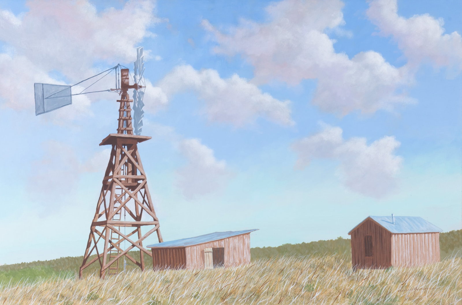 Larry Jernigan, 20th-21st Century, Farewell to El Viejo, oil on panel: Larry Jernigan 20th-21st Century Farewell to El Viejo oil on panel Signed lower right. Framed. Artist typed note on verso. 24 x 36 inches; 32 1/2 x 44 1/4 inches (overall with frame)