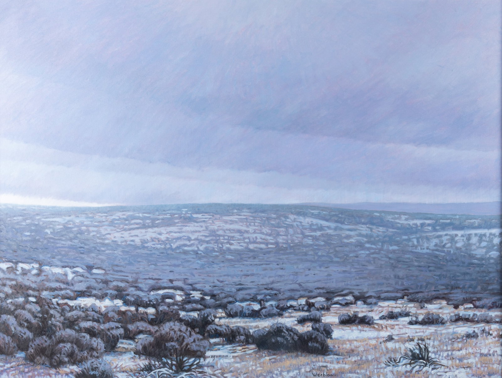 Werblow, American 20th Century, Desert Landscape, oil on canvas (1 of 4)