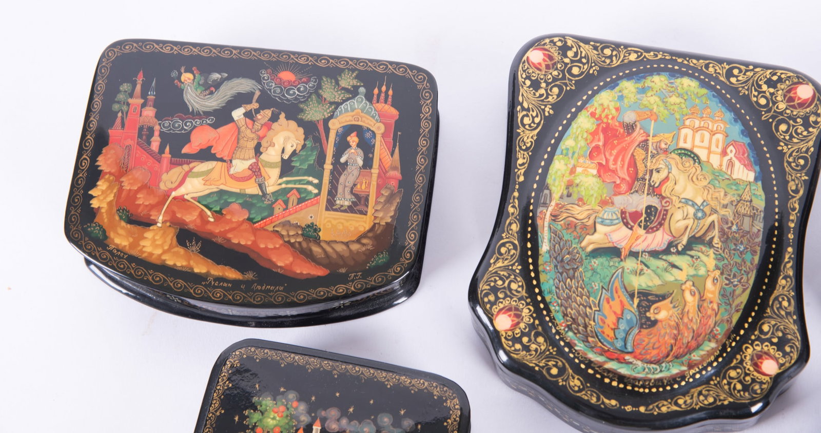 Five Russian Lacquerware Boxes - 2