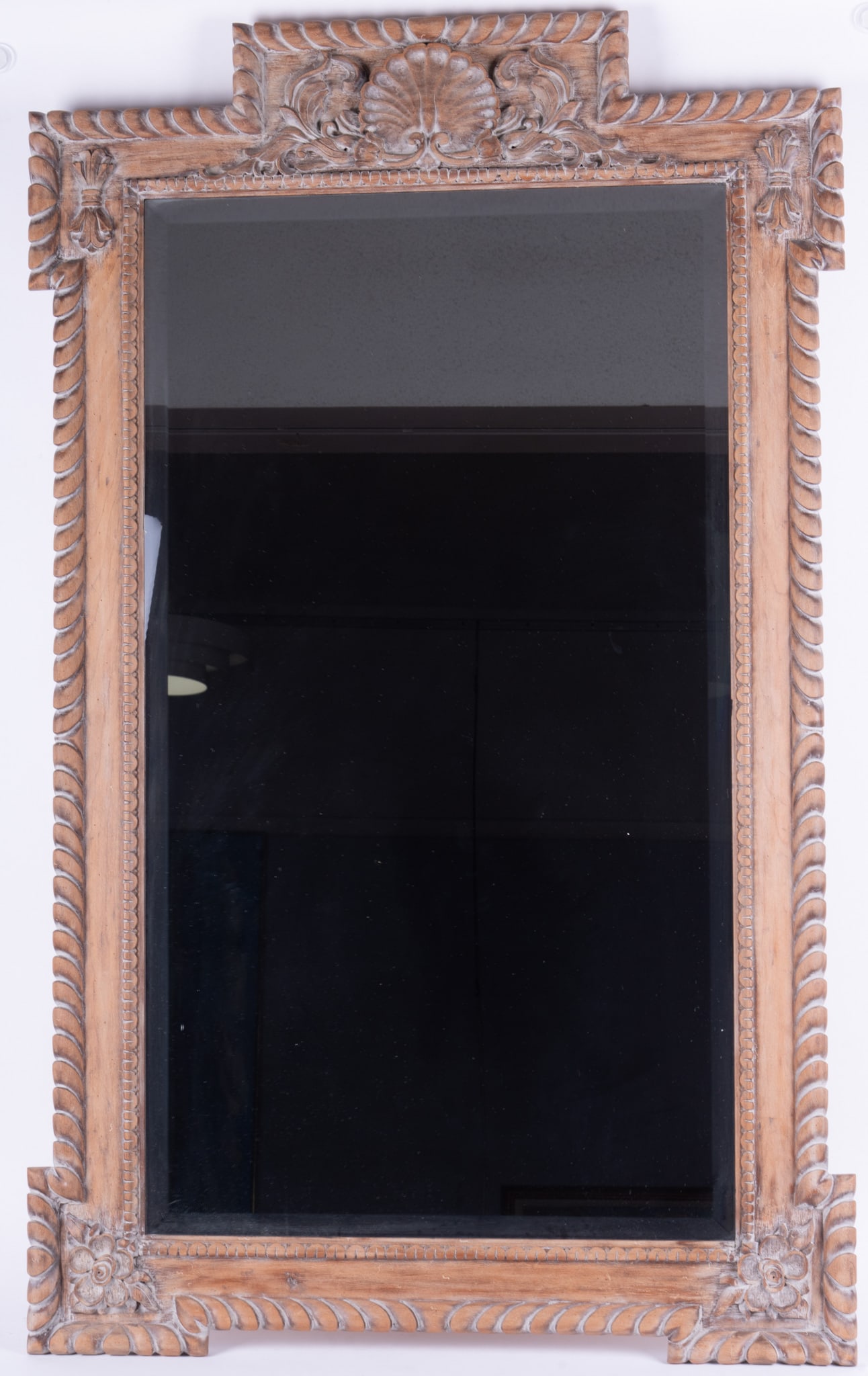 A Carved Wood Bevelled Edge Wall Mirror (1 of 3)