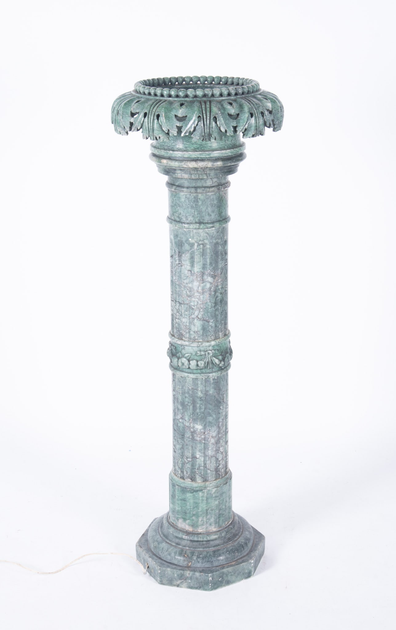Green Marble Torchiere Pedestal Column (1 of 4)