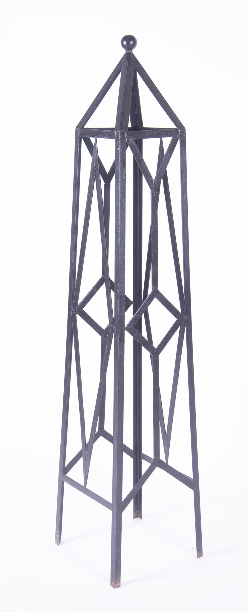 Modern Black Painted Metal Obelisk Form Garden Trellis (1 of 2)