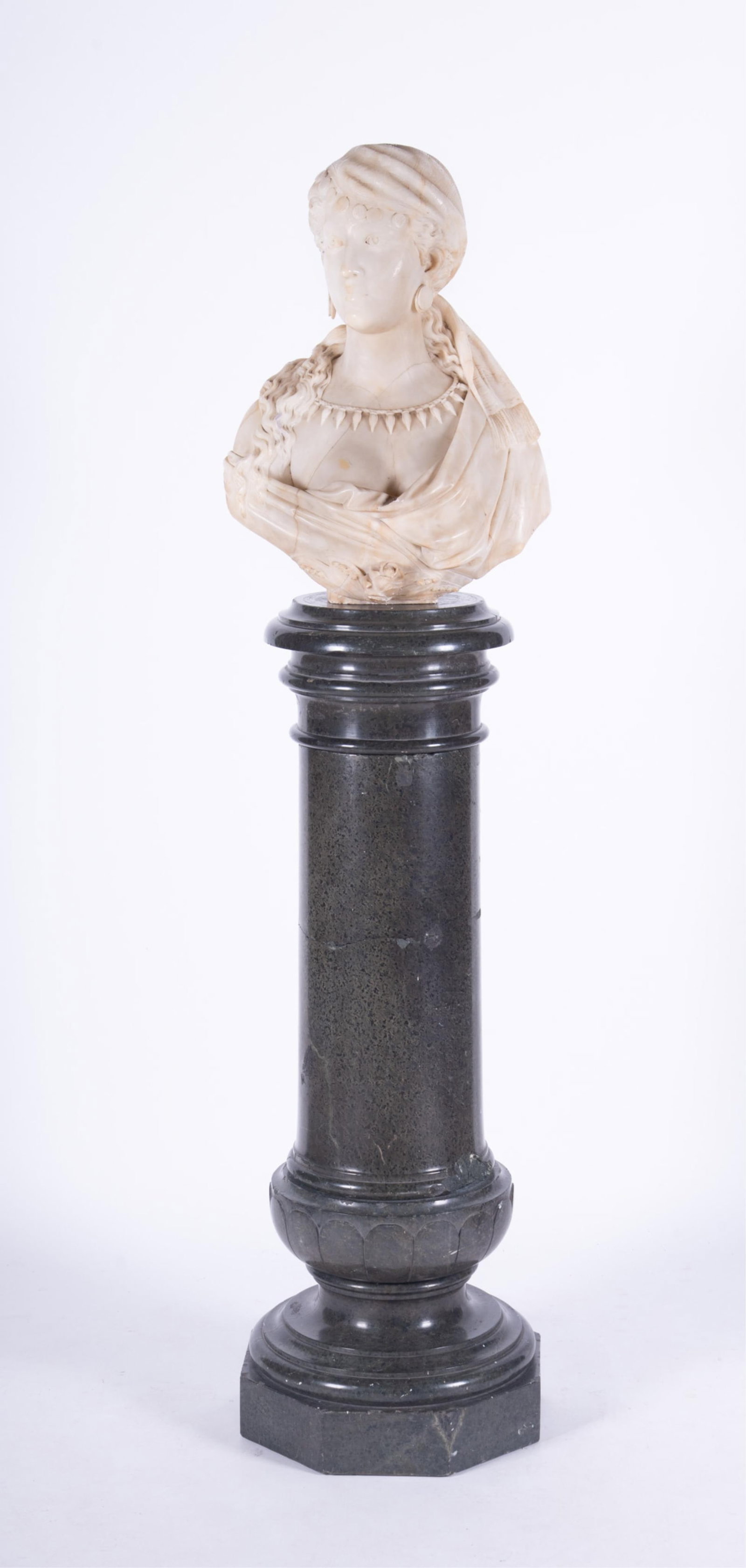 Green Marble Column Pedestal - 2