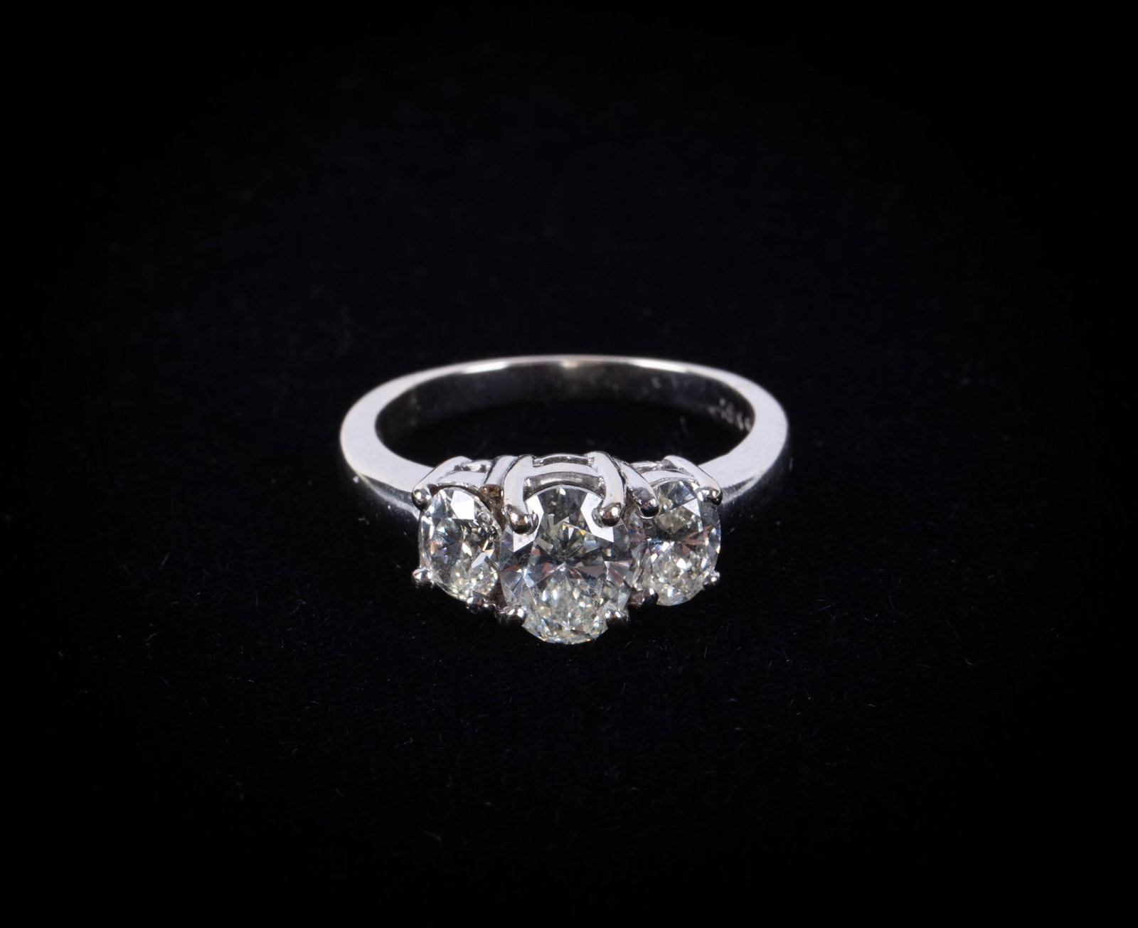 Triple Diamond Ring set in 18K White Gold (1 of 3)