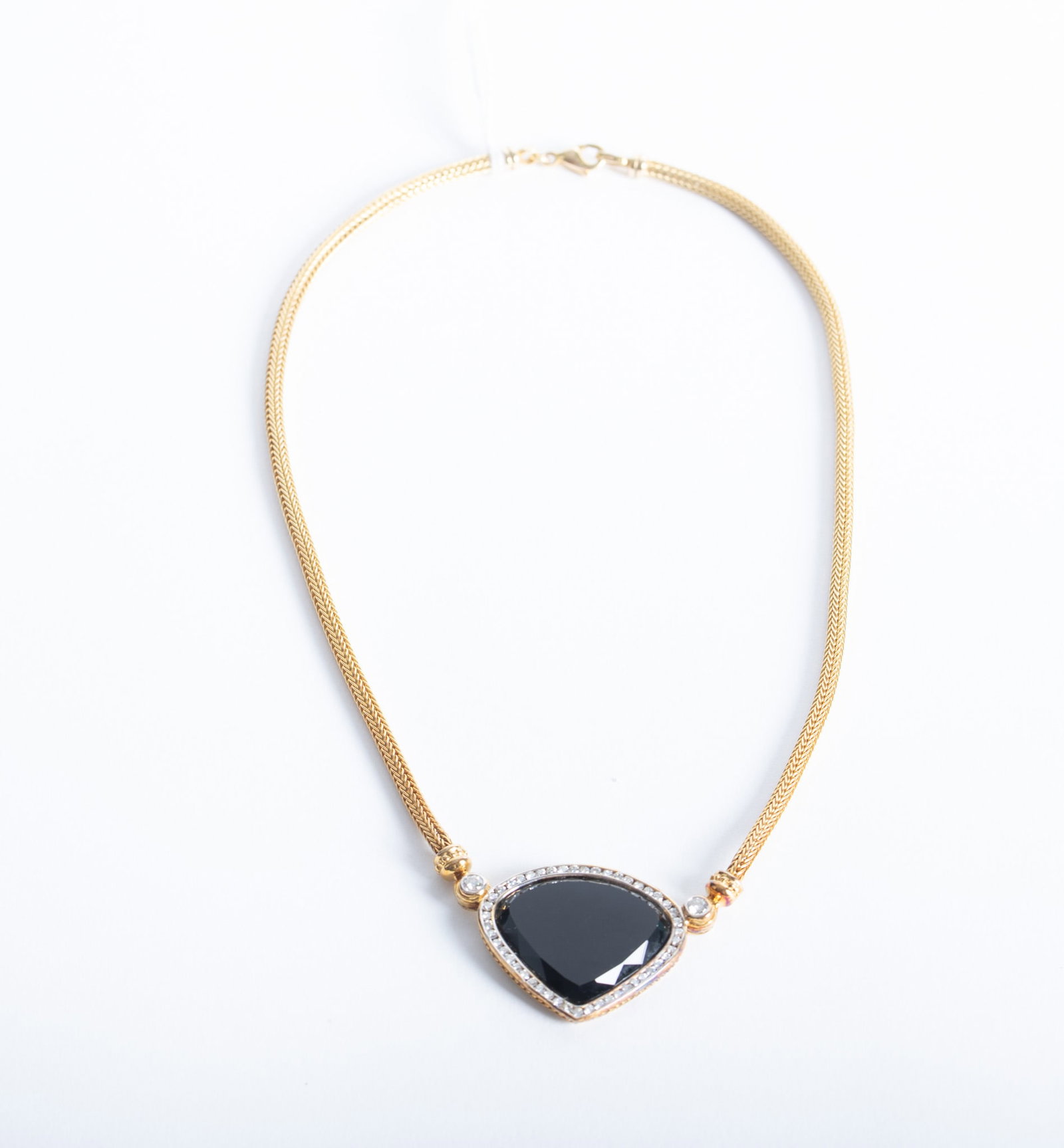 14K Yellow Gold-Onyx-Diamond Necklace by David Stern (1 of 3)