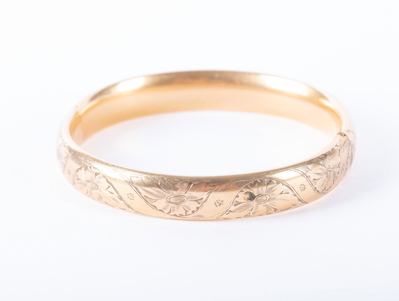 Antique Gold Filled Engraved Bangle Bracelet (1 of 3)
