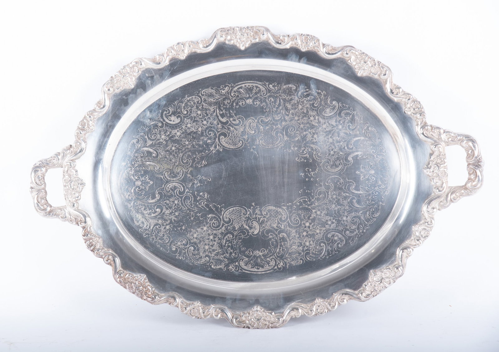 A Large Sheffield Plated Silver Serving Tray (1 of 3)