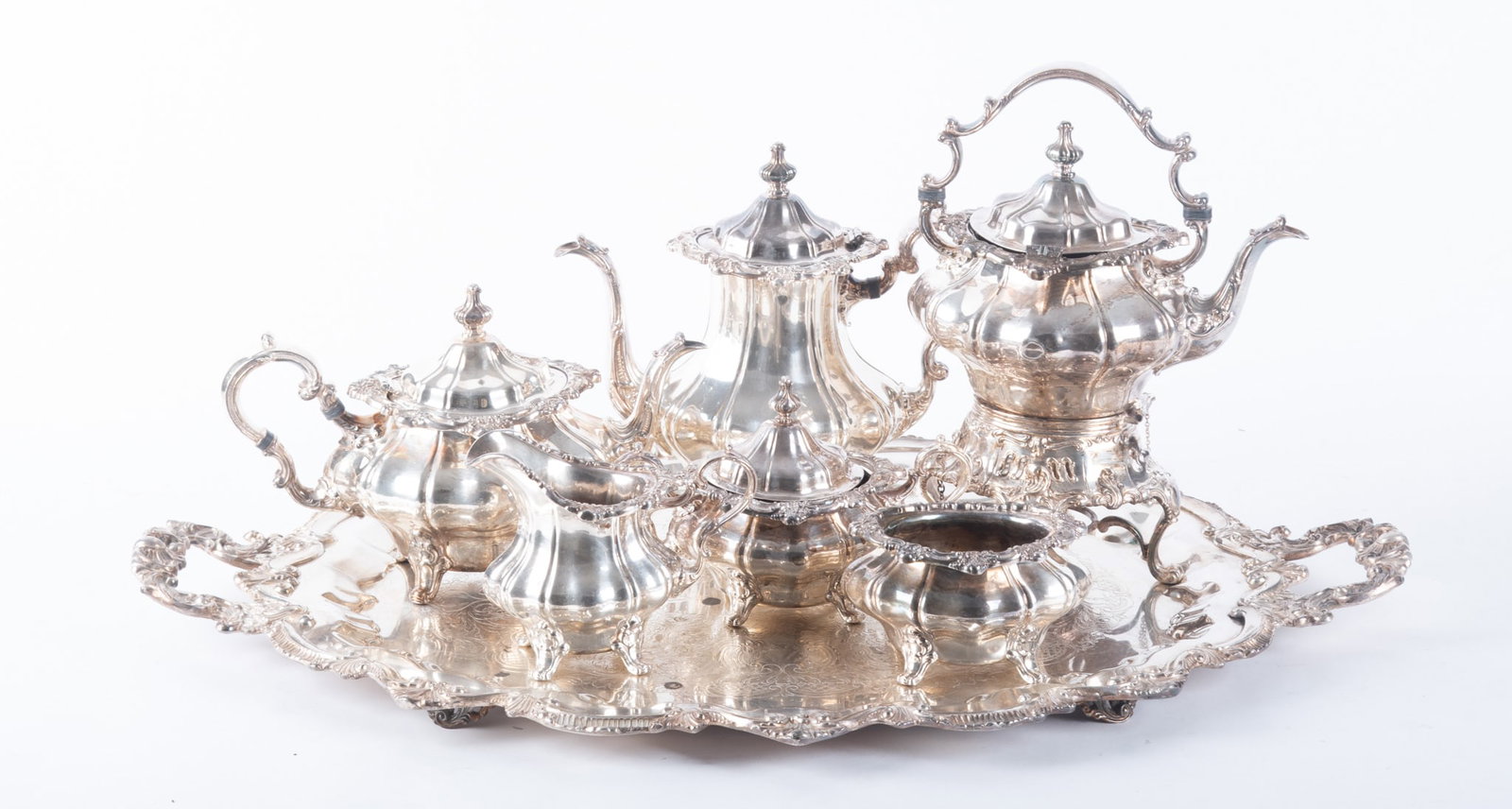 Seven Piece Gorham Silverplate Tea Service (1 of 4)