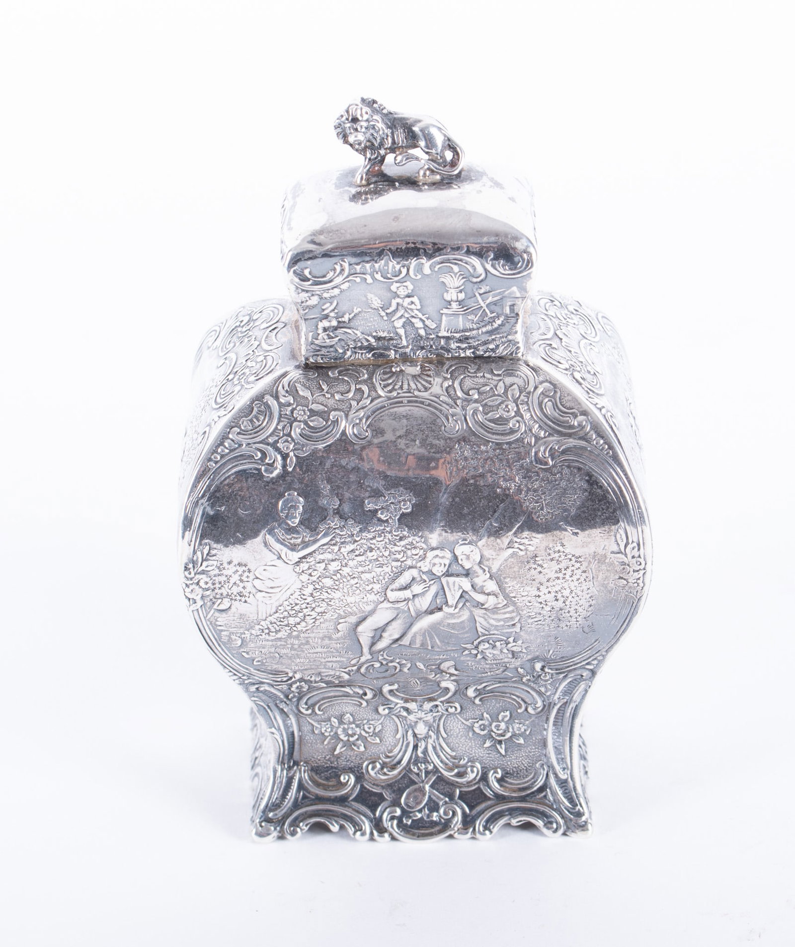An Antique German Hanau Silver Tea Caddy (1 of 4)