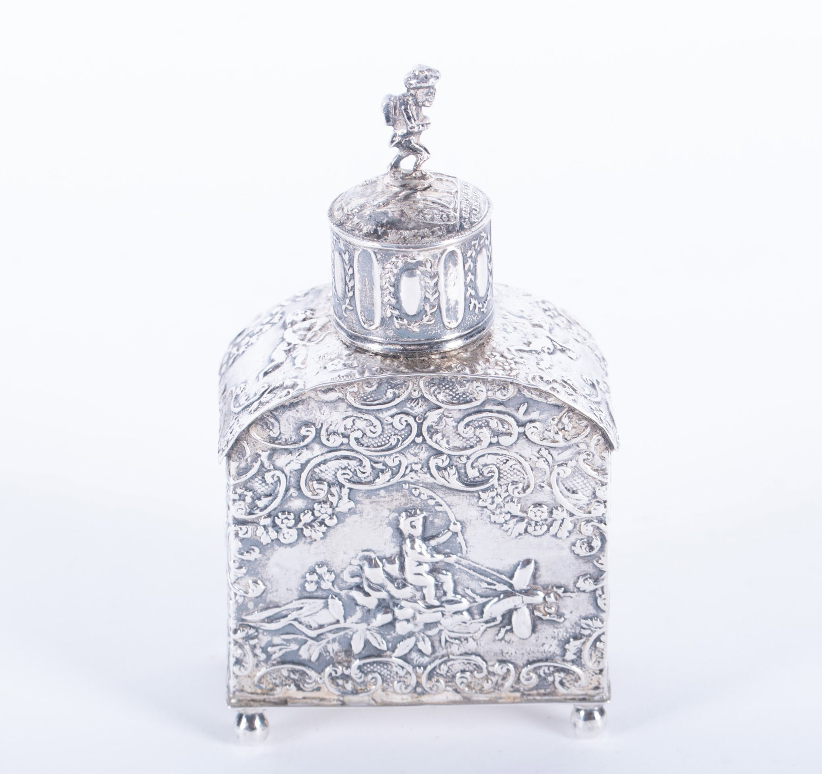 An Antique Dutch Silver Repousse Tea Caddy (1 of 4)