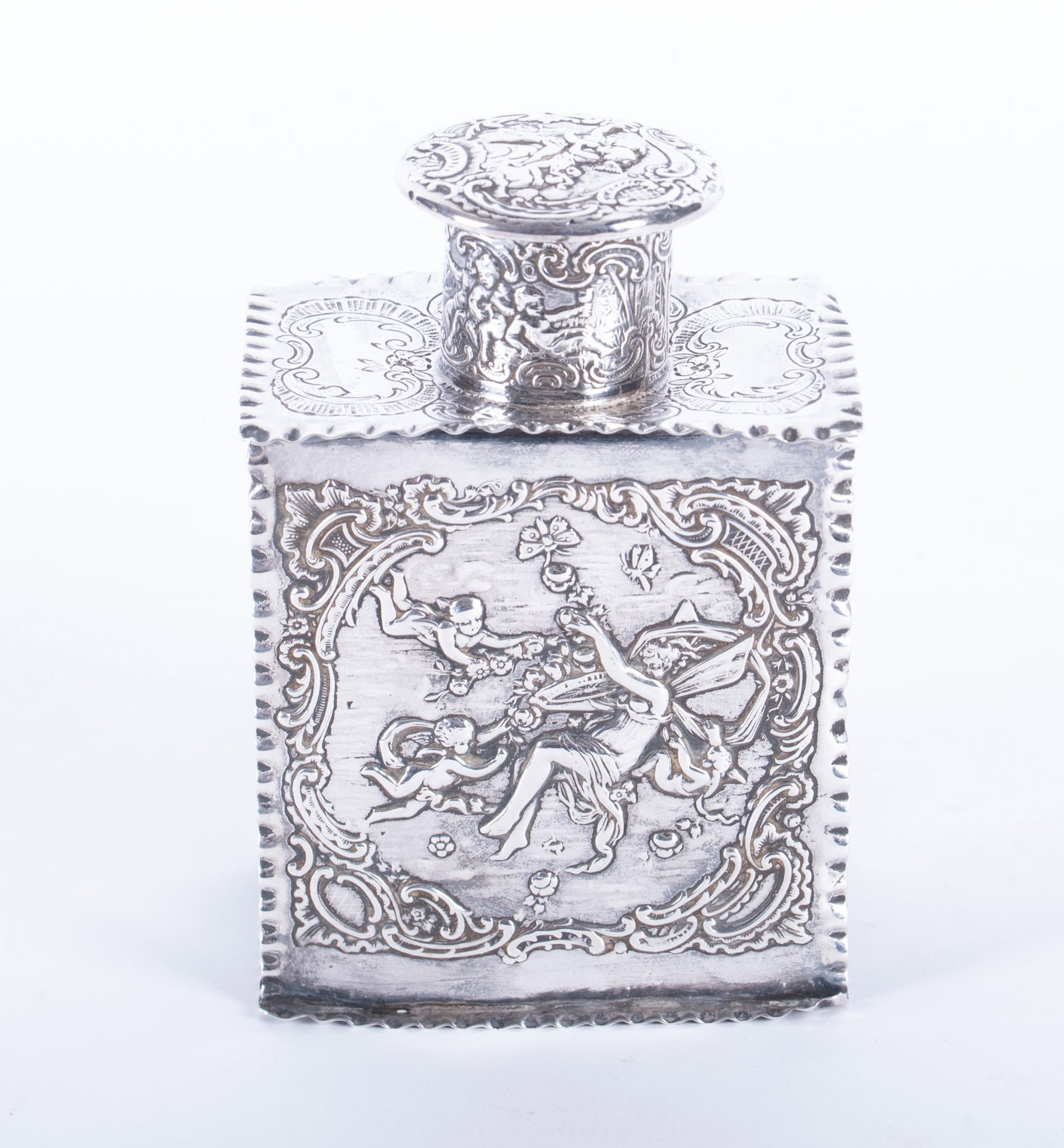 A Large Dutch Silver Repousse Tea Caddy (1 of 5)