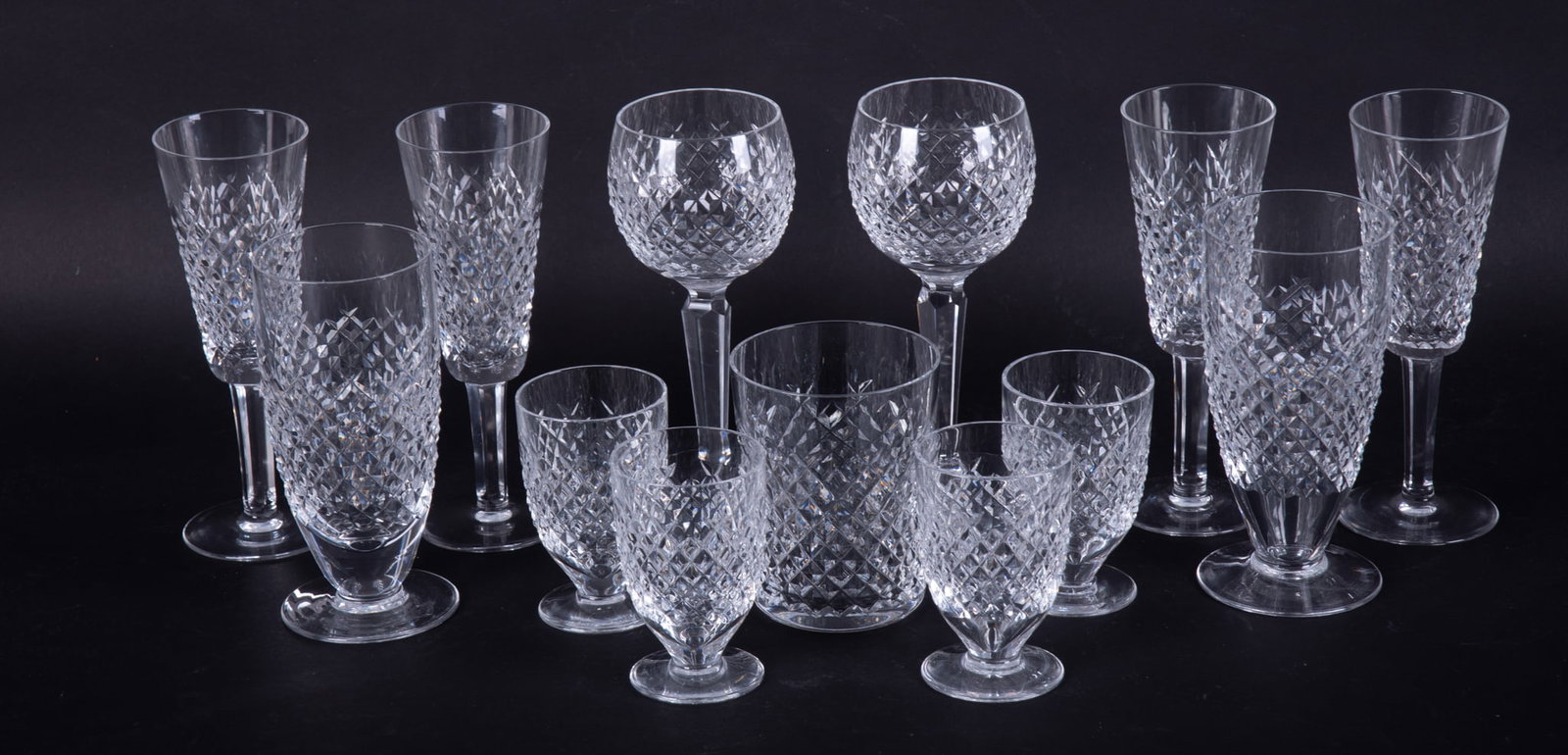 A Collection of Thirteen Various Waterford Alana Pattern Goblets (1 of 3)