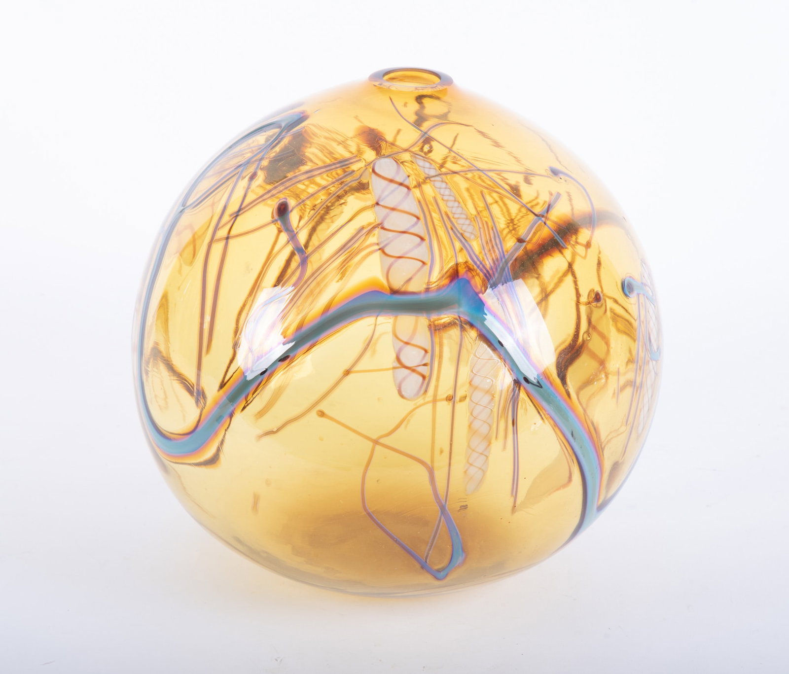 Daniel Edler, American (b. 1940), Graffiti Helix Series, 1984, blown glass vase: Daniel Edler American, (b. 1940) Graffiti Helix Series, 1984 blown glass vase with etched signature, title, and date to the underside Height: 12 inches