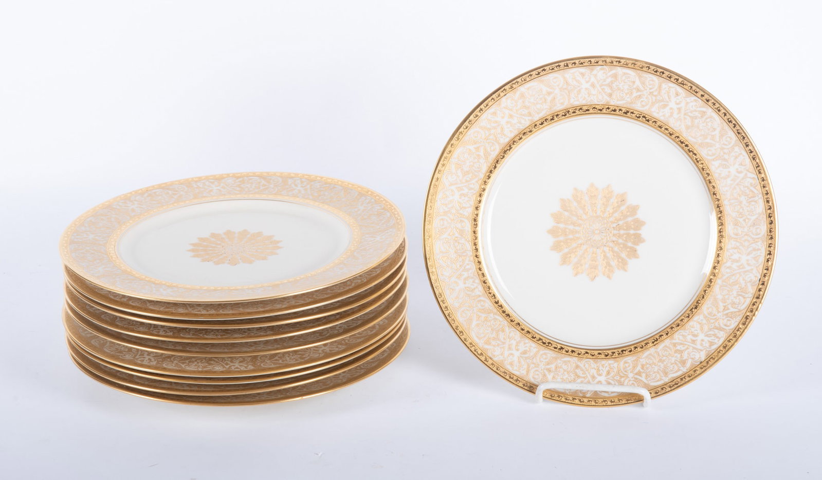 A Fine Set of Ten Gilt Bavarian Porcelain Service Plates (1 of 4)