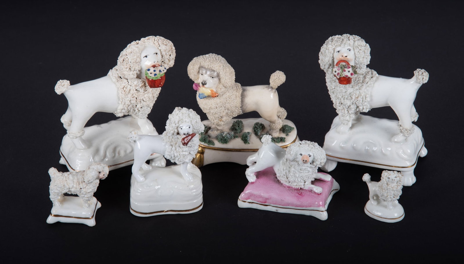 A Collection of Rare Antique English Staffordshire Diminutive Dogs (1 of 3)