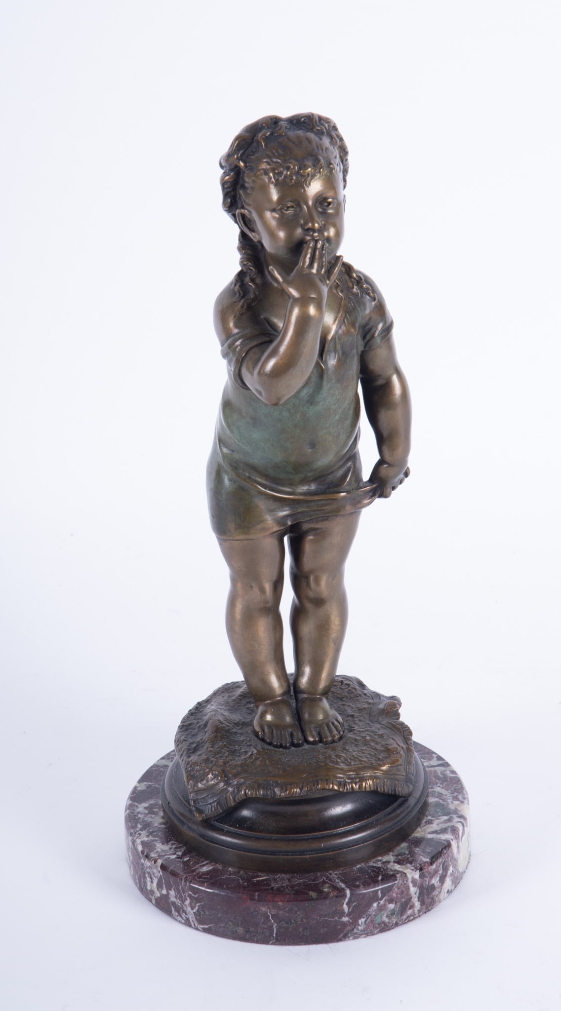 Nicolas Lecornet, French (1825-1884), Le Baiser de l'Enfant, bronze: Nicolas Lecornet French, (1825-1884) Le Baiser de l'Enfant bronze unsigned Height, inclusive of marble plinth: 12 1/4 inches