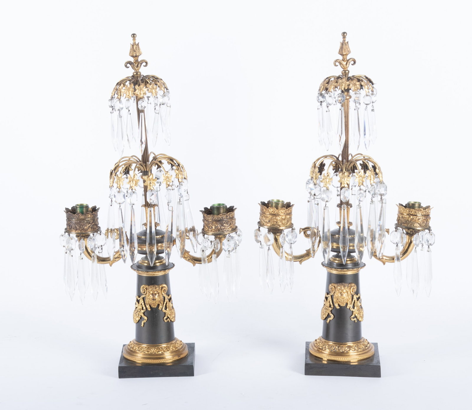 A Pair of Antique Patinated and Gilt Bronze Girondoles (1 of 4)