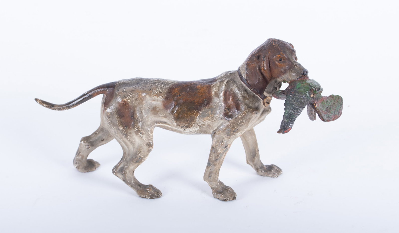 A Fine Vienna Bronze Cold Painted Pointer with Pheasant (1 of 4)