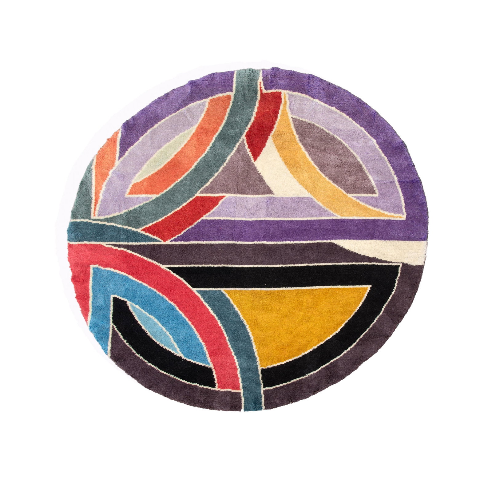 Frank Stella, New York, Massachusetts (1936-2024), Protractor Variant, hand knotted and dyed wool: Frank Stella New York, Massachusetts, (1936-2024) Protractor Variant hand knotted and dyed wool tapestry Diameter: 116 inches
