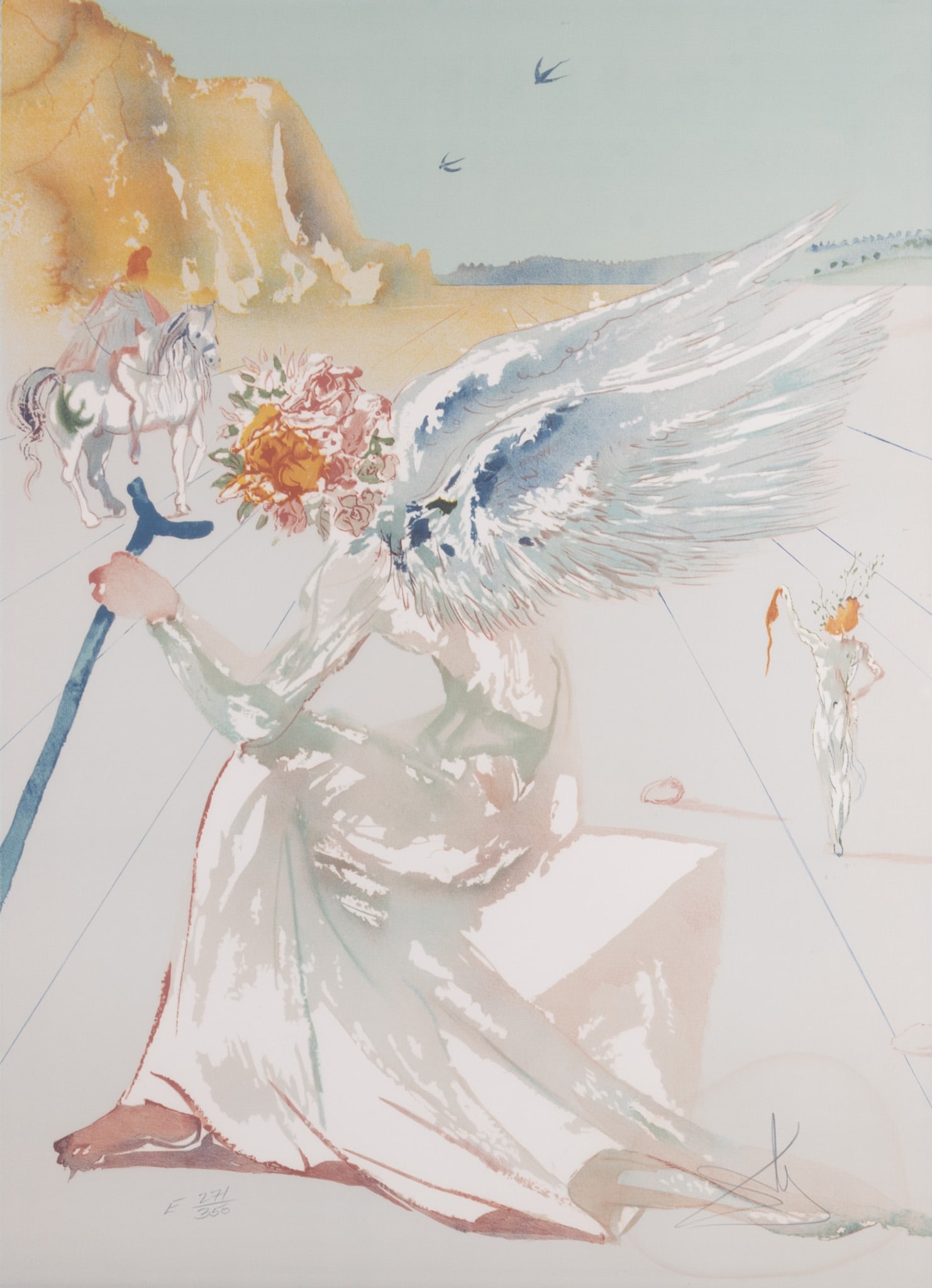 Salvador Dali, Spanish (1904-1989), Helen of Troy, from Homage to Homer, 1977, color lithograph, ed.: Salvador Dali Spanish, (1904-1989) Helen of Troy, from Homage to Homer, 1977 color lithograph, ed. 271/350 signed and numbered in pencil lower margin, framed. sheet: 30 x 21 3/4 inches; 40 3/8 x 32 1/