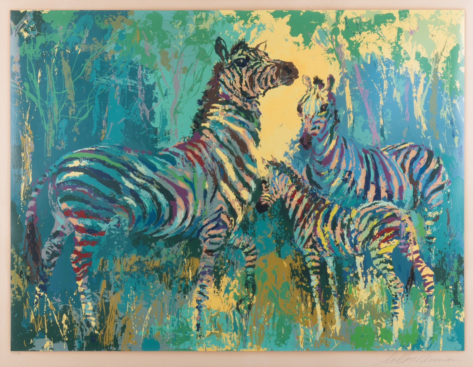 LeRoy Neiman, New York (1921-2012), Zebra Family, 1978, serigraph on paper, ed. 152/300 (1 of 4)