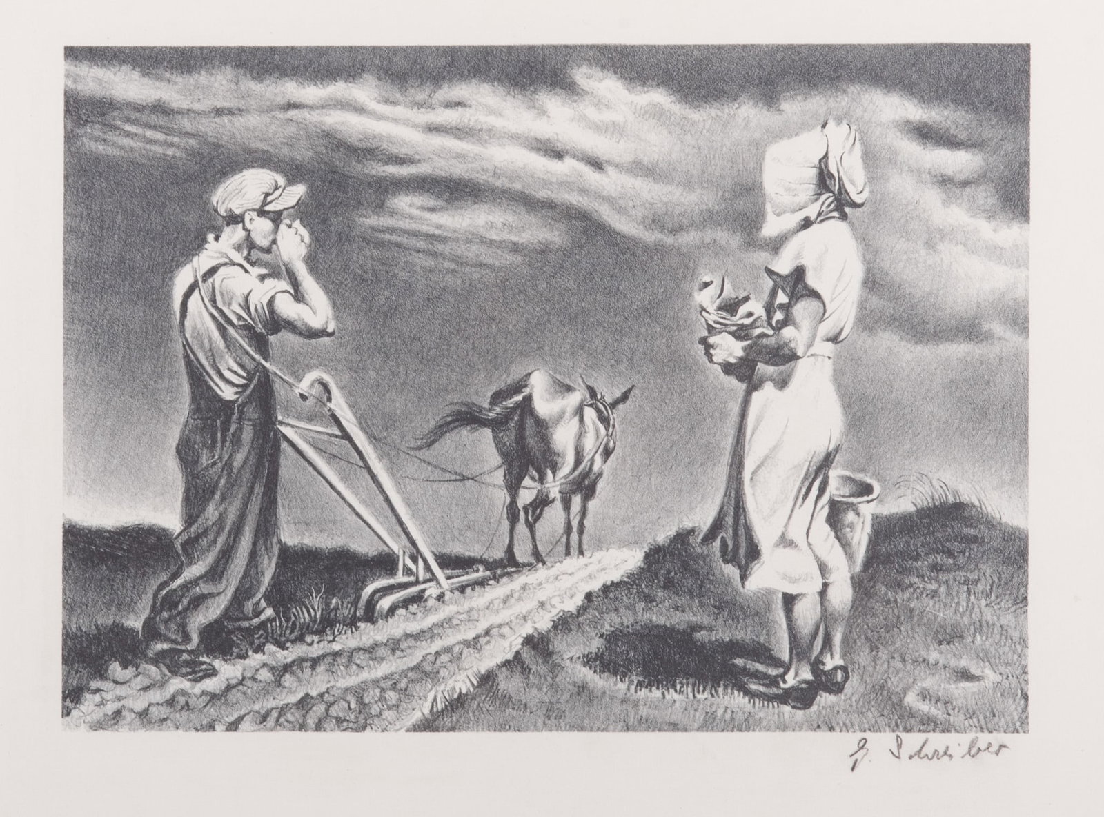 Georges Schreiber, Belgian/American (1904-1977), Noon, lithograph on paper (1 of 4)