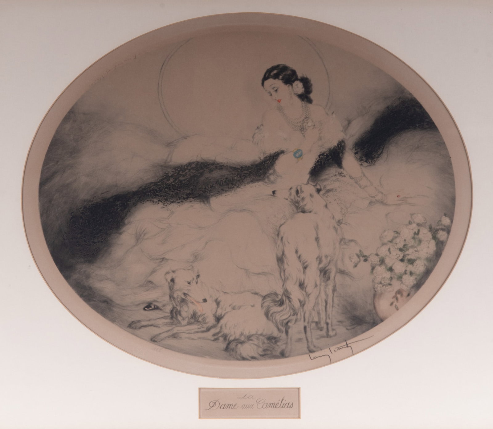 Louis Justin Laurent Icart, French/American (1888-1950), Dame aux Camelias, etching and aquatint (1 of 4)