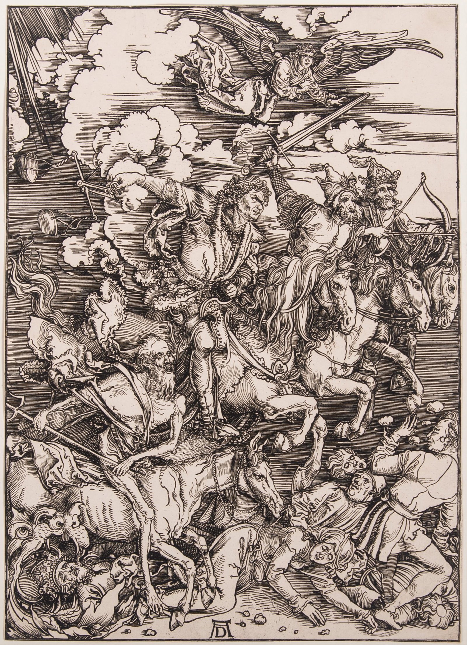 Albrecht Durer, German (1471-1528), The Four Horsemen of the Apocalypse, From: The Apocalypse, circa: Albrecht Durer German, (1471-1528) The Four Horsemen of the Apocalypse, From: The Apocalypse, circa 1497/98, (B. 64; M., Holl. 167; S.M.S. 115) woodcut, on laid paper, without watermark A very good, e