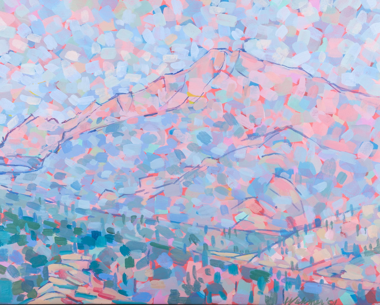 John Wehmer, Missouri (1927-2019), Mt. Meeker, 2001, oil on masonite (1 of 4)