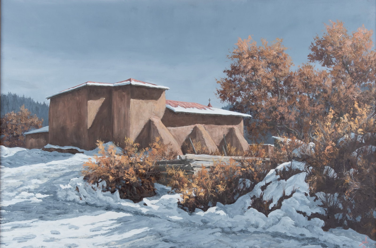 Betty Jean (Angelos) Sabo, Missouri / New Mexico (1928-2016), El Valle, oil on board (1 of 5)