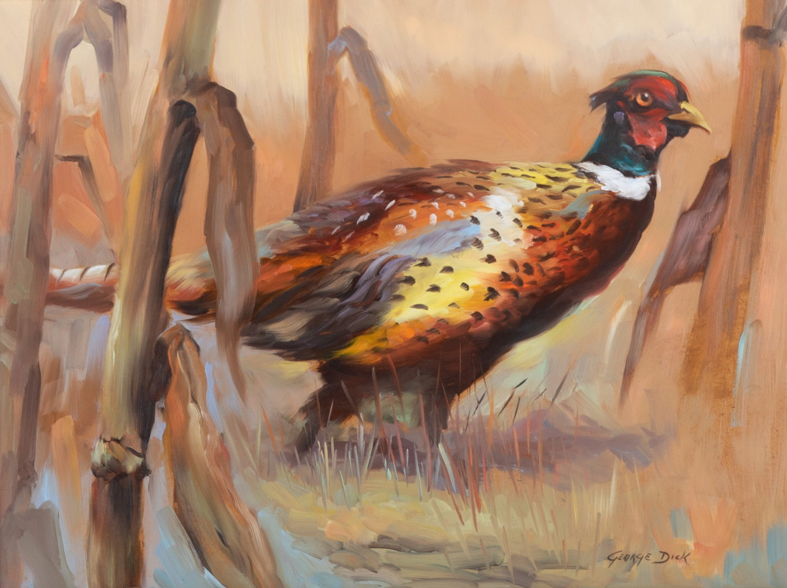 George Dick, New Mexico / Wisconsin (1916-1978), Fall on the Corn Field, oil on board (1 of 5)