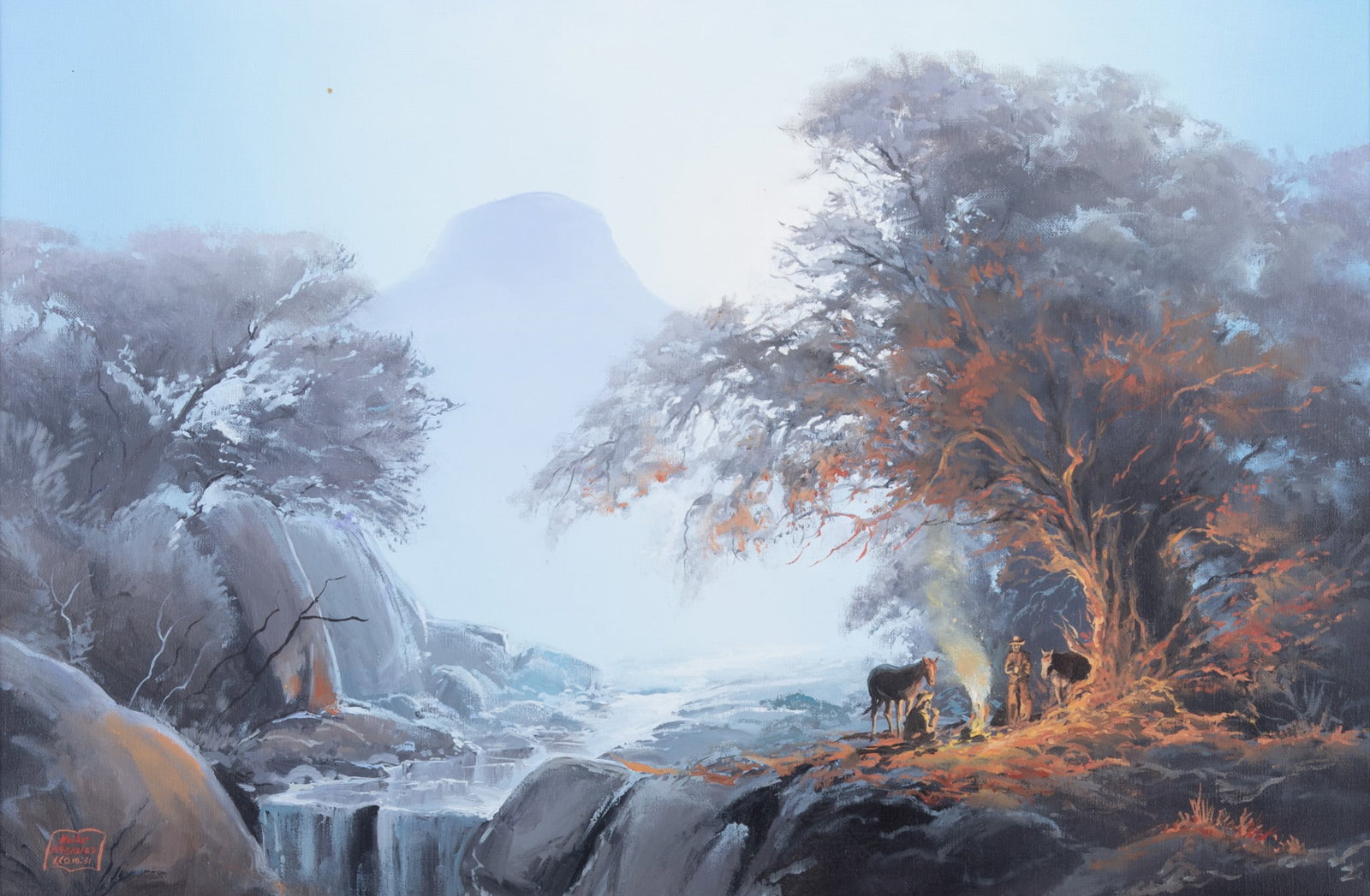 Hector Morales, New Mexico (20th-21st Century), Landscape Scene, oil on canvas (1 of 4)